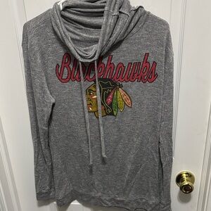 NHL Gray Blackhawks Cowl Neck Sweater